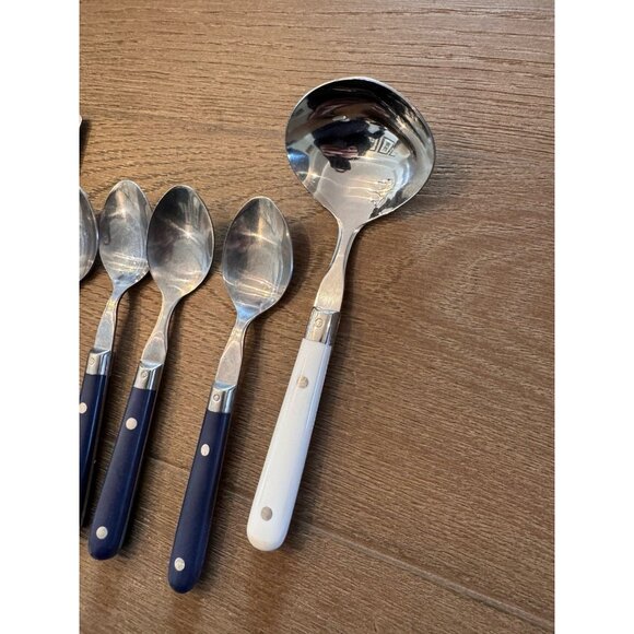 WF Washington Forge Mardi Gras Navy Blue Handle Flatware Taiwan Set of 11 - Picture 3 of 15